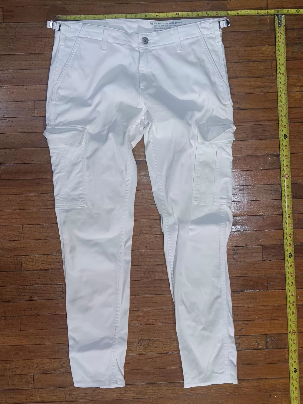 Ag Adriano Goldschmied White Slim Cargo Pants